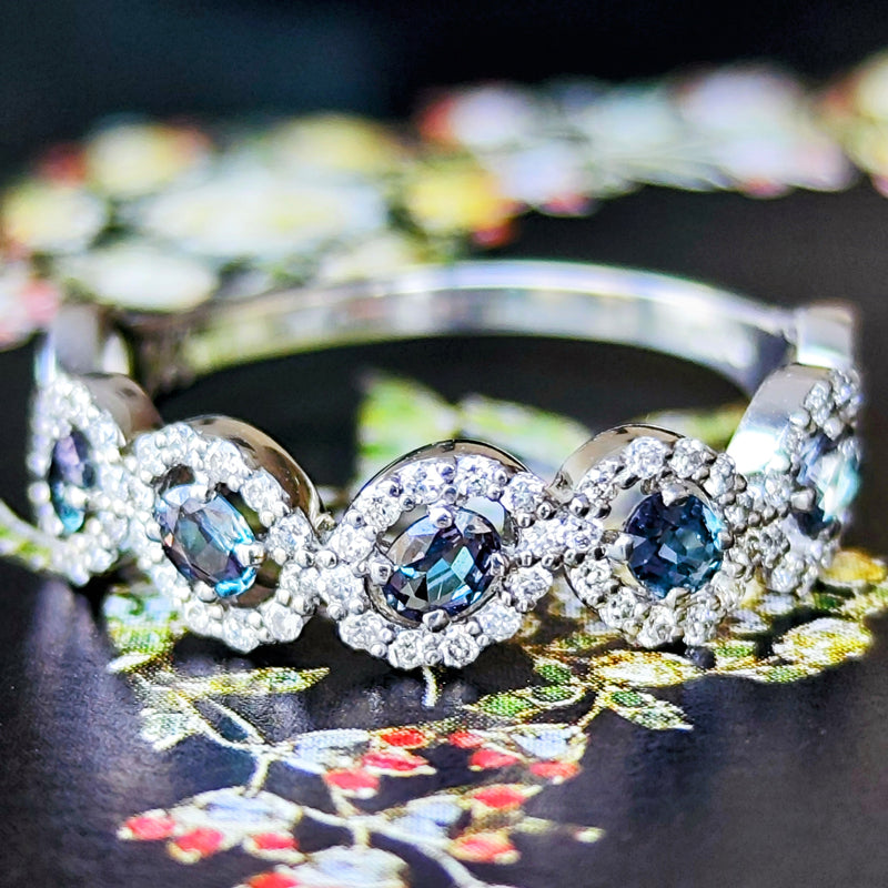 天然アレキサンドライト 0.35ct 天然ダイヤモンド リング