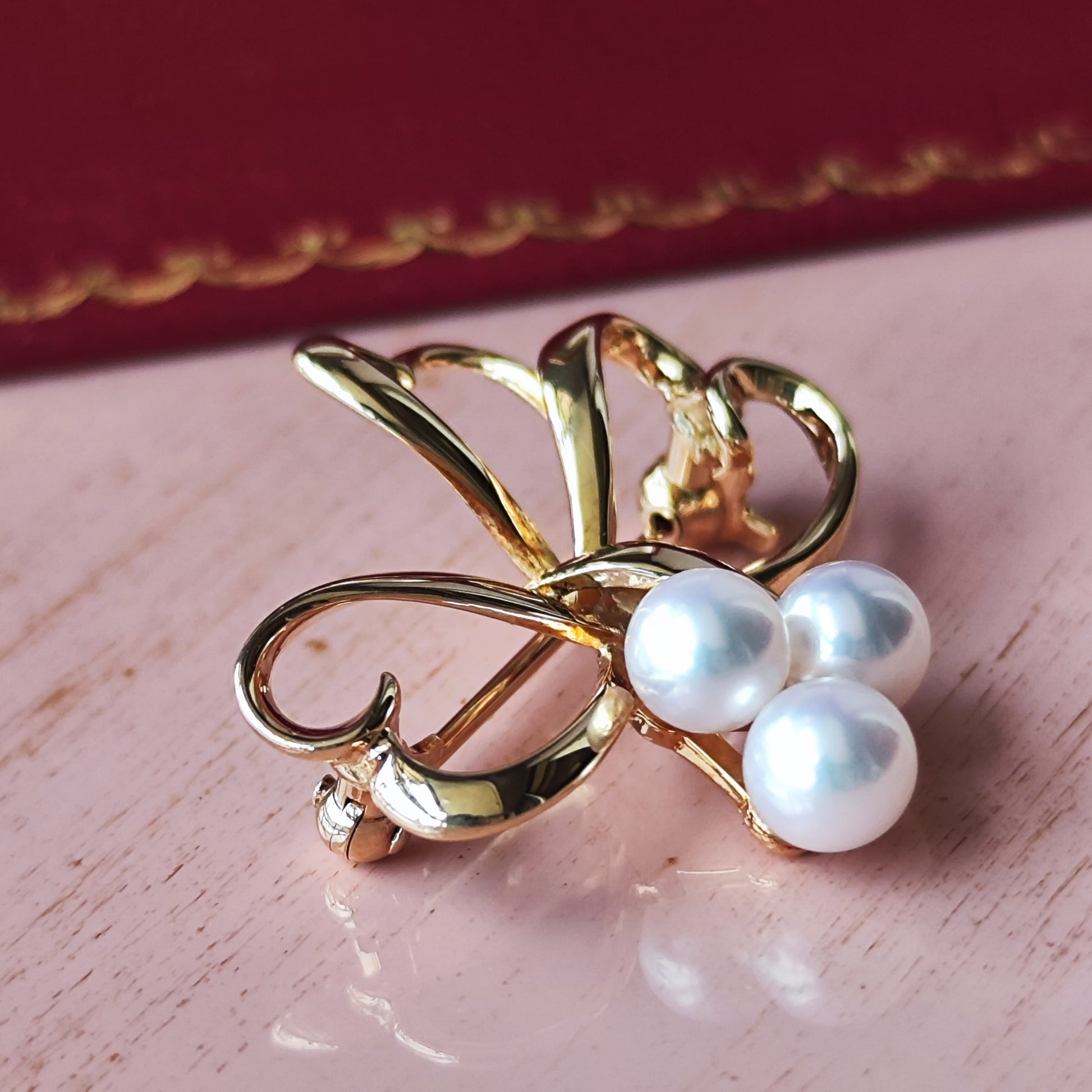 MIKIMOTO ミキモト あこや真珠 ブローチ 18金