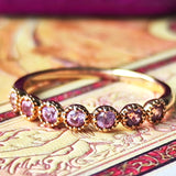 天然パパラチアサファイア ハーフエタニィリング