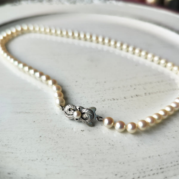 MIKIMOTO ミキモト あこや真珠 ネックレス シルバー