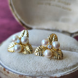 MIKIMOTO ミキモト あこや真珠 天然ダイヤモンド 18金ピアス