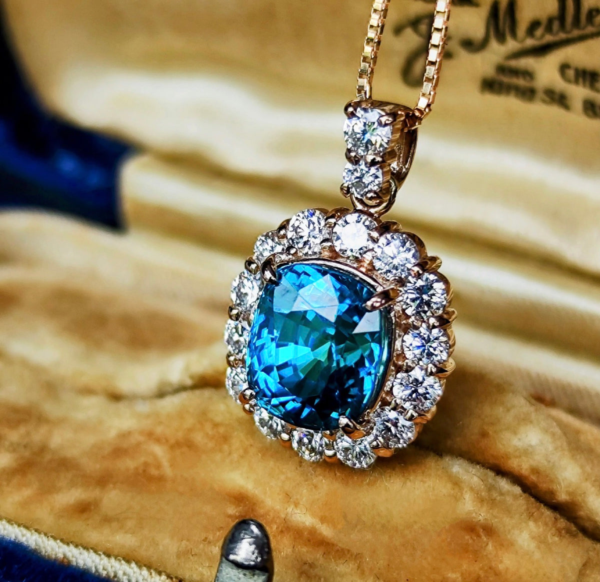 【大粒 4.76ct】天然ジルコン 天然ダイヤモンド ネックレス 18金PG
