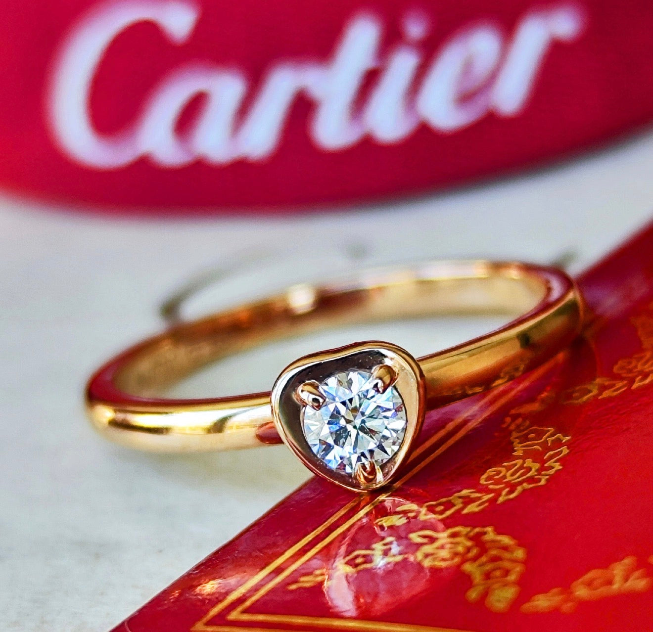 Cartier カルティエ ディアマンレジェ
ドゥハート ダイヤモンドリング 18金PG 49