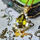 天然スフェーン 1.41ct 天然ダイヤモンド ネックレス