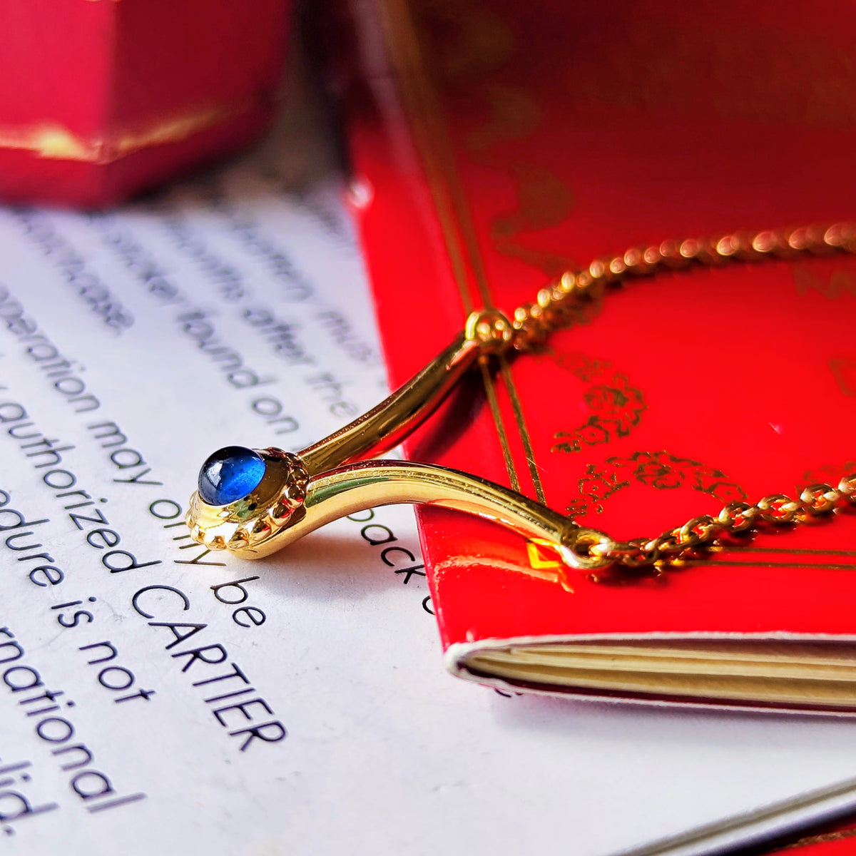 【廃盤Cartier】カルティエ サファイア18金YG ネックレス