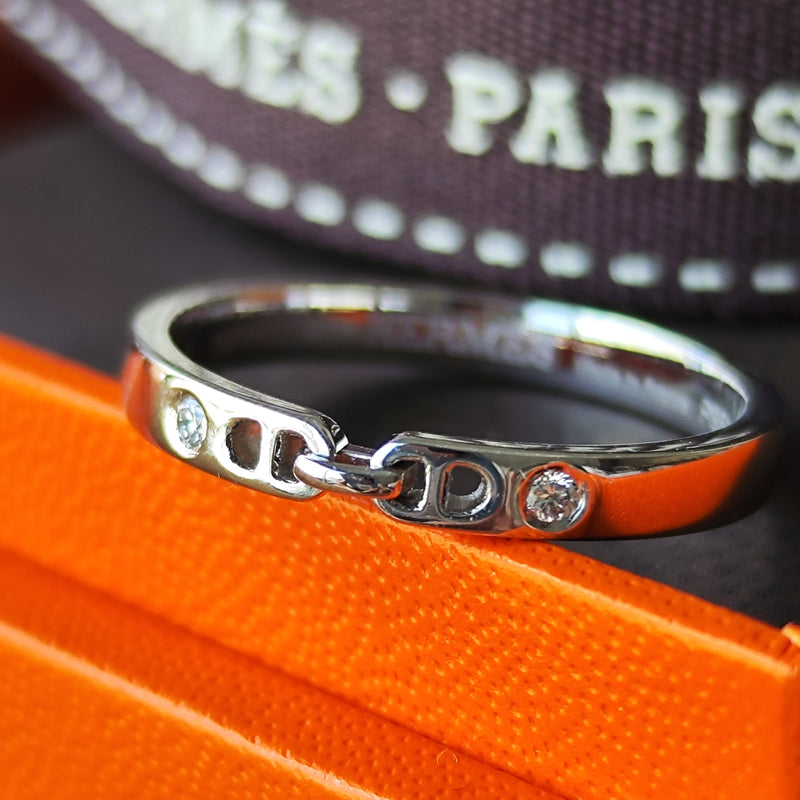 HERMES エルメス エヴァー シェーヌダンクル ダイヤモンド 2P