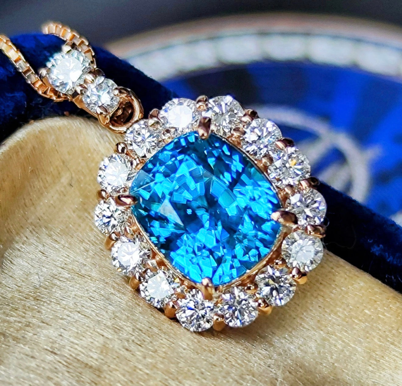 【大粒 4.76ct】天然ジルコン 天然ダイヤモンド ネックレス 18金PG
