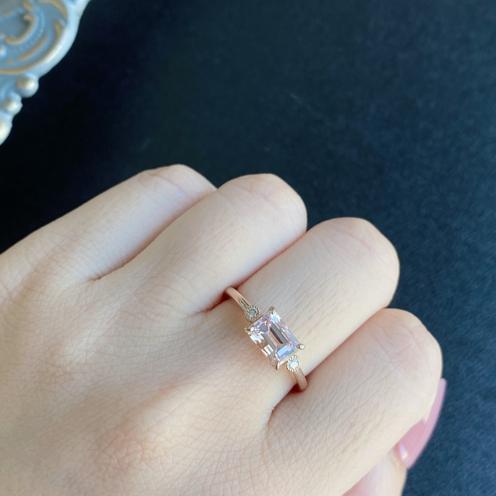 【新品】K10 リング 天然モルガナイト 天然ダイヤモンド 15号 楽天市場】K10PG モルガナイト ダイヤモンド リング可愛い 人気