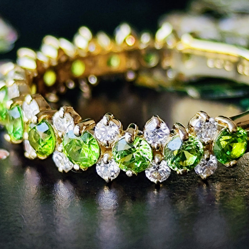 天然デマントイドガーネット 天然ダイヤモンド リング