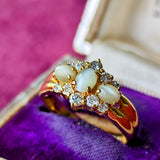 天然クリソベリルキャッツアイ 天然ダイヤモンド リング