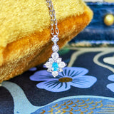 天然パライバトルマリン 天然ダイヤモンド ネックレス