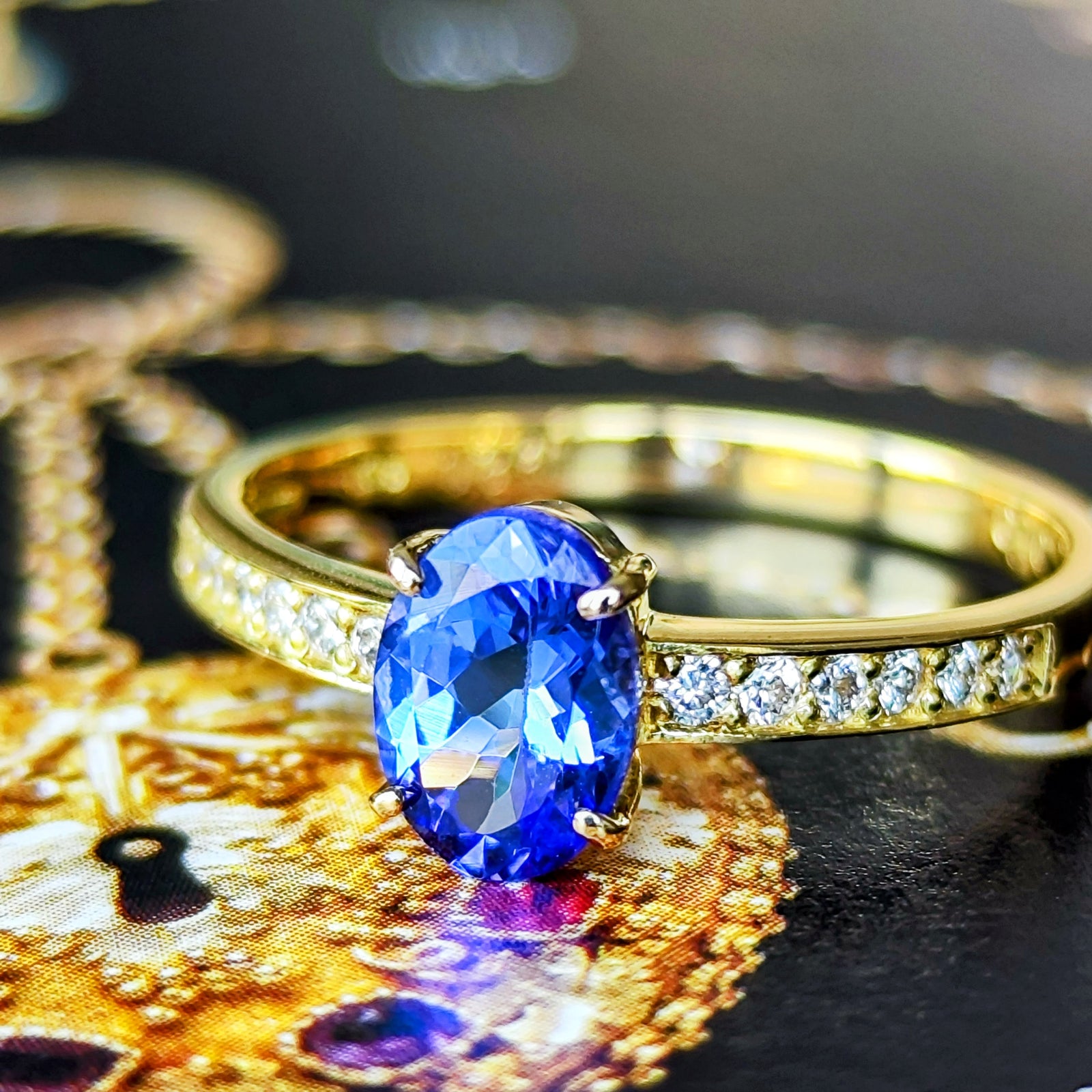 フル天然 タンザナイトリング タンザナイト ダイヤモンド サファイアリング TA 0.49ct D 0.06