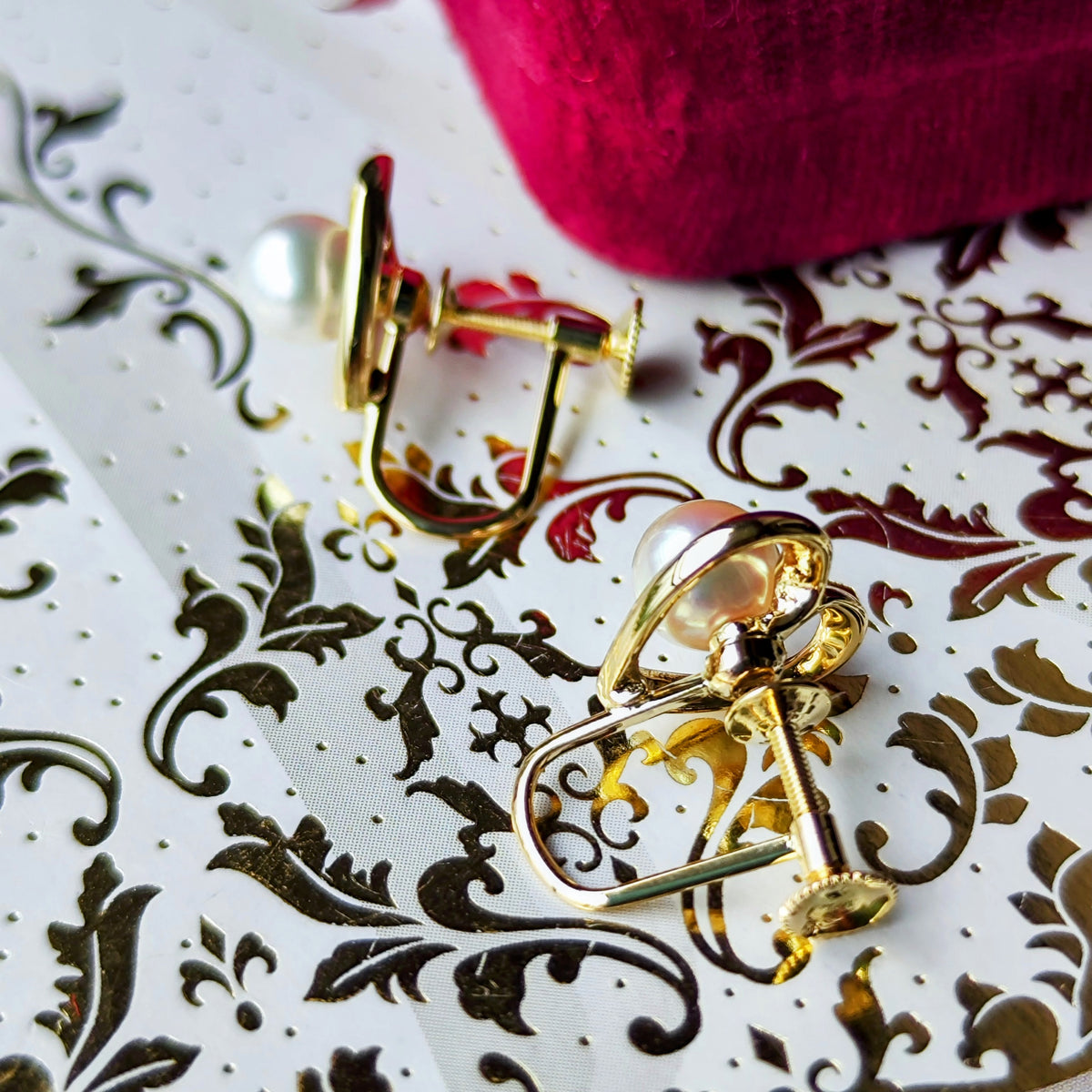 【オールドミキモト 】MIKIMOTO ミキモト あこや真珠 イヤリング 14金