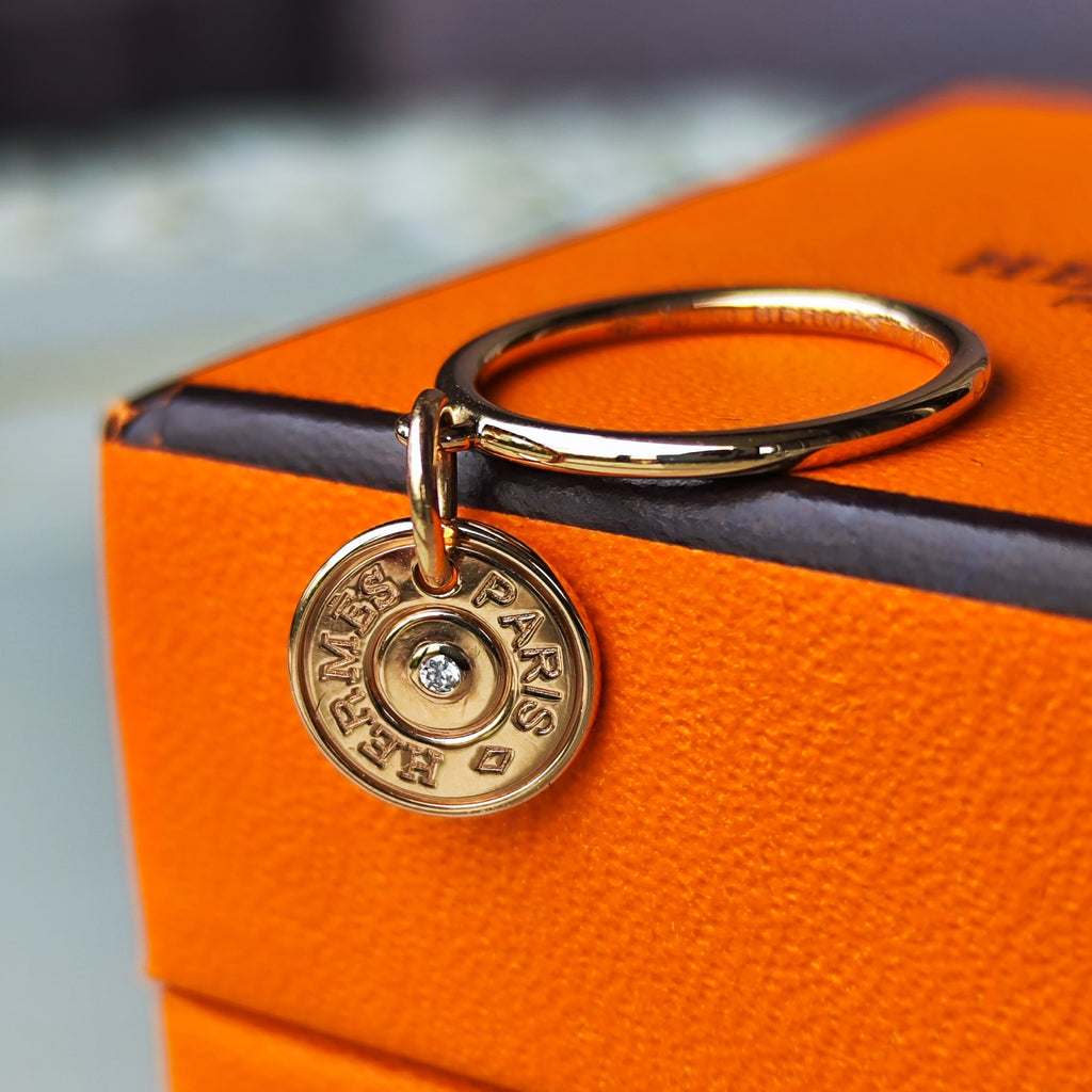 HERMES エルメス ガンバード クルー ド セル セリエ ダイヤモンド 18金PG