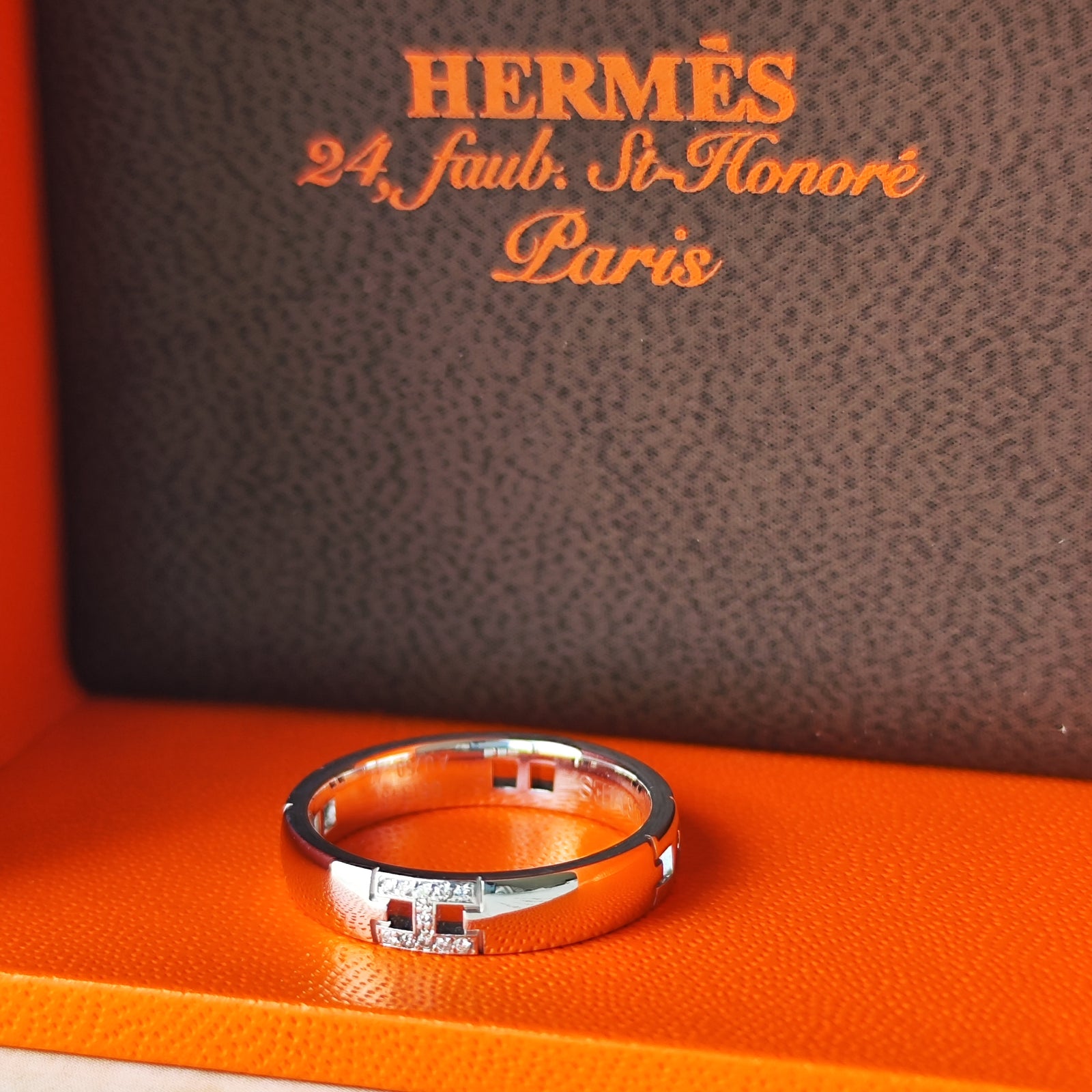 HERMES エルメス ヘラクレス ダイヤモンドリング 18金WG 7号