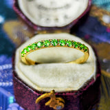 天然デマントイドガーネット ハーフエタニティリング 18金