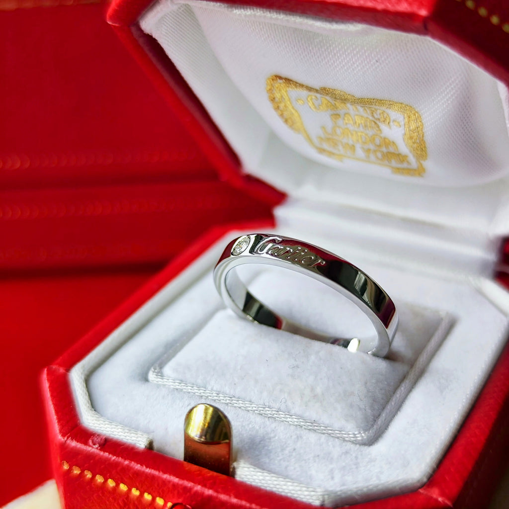 Cartier カルティエ エングレーブド ダイヤモンド プラチナ 55