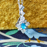 天然パライバトルマリン 天然ダイヤモンド ネックレス