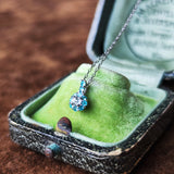 【ローズカット】天然パライバトルマリン 天然ダイヤモンド プラチナネックレス