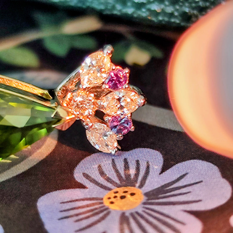 天然トルマリン 10.98ct 天然アレキサンドライト 天然ダイヤモンド ペンダントトップ