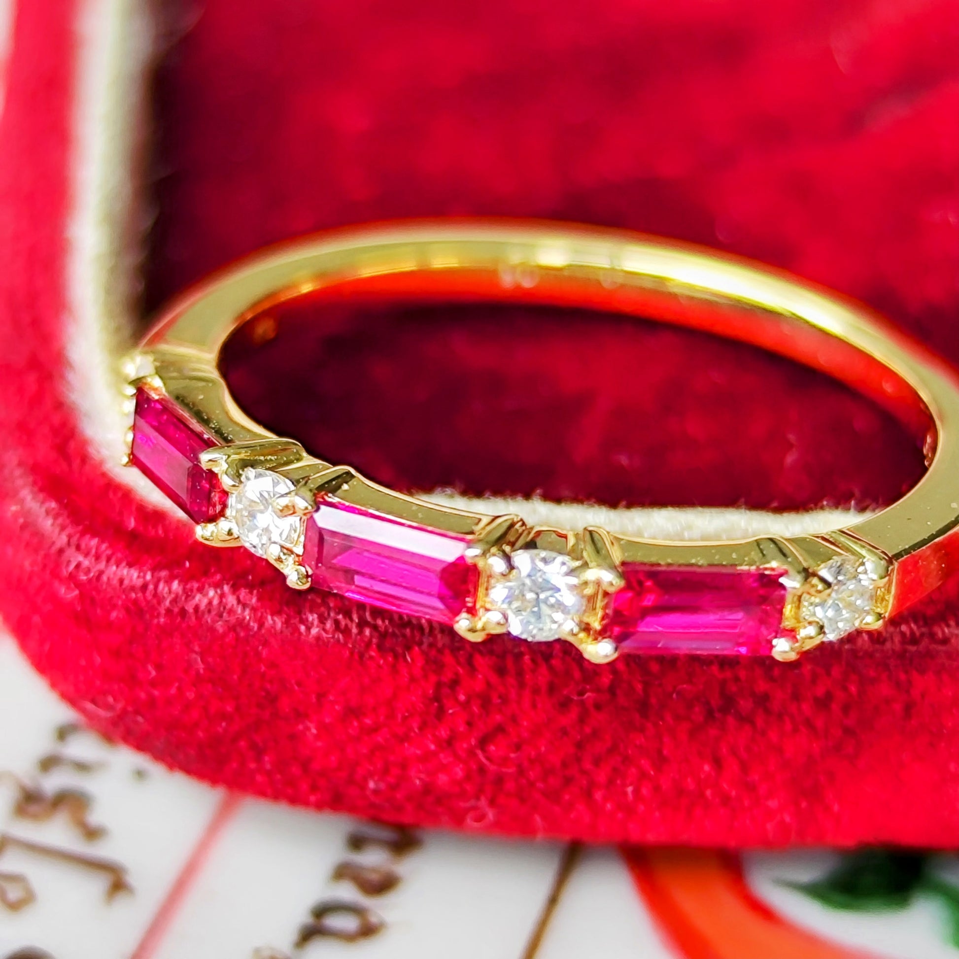 【非加熱 ピジョンブラッド】天然ルビー 天然ダイヤモンド 18金リング