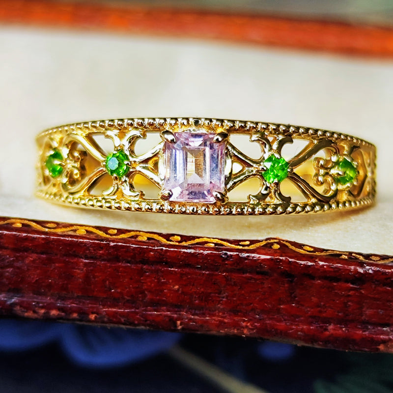 【アフガントルマリン】天然トルマリン 天然デマントイドガーネット リング