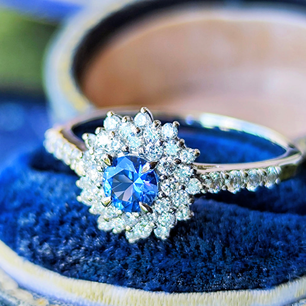 【幻のサファイア ヨーゴ渓谷】天然ブルーサファイア 0.27ct 天然ダイヤモンド リング 非加熱 GIA
