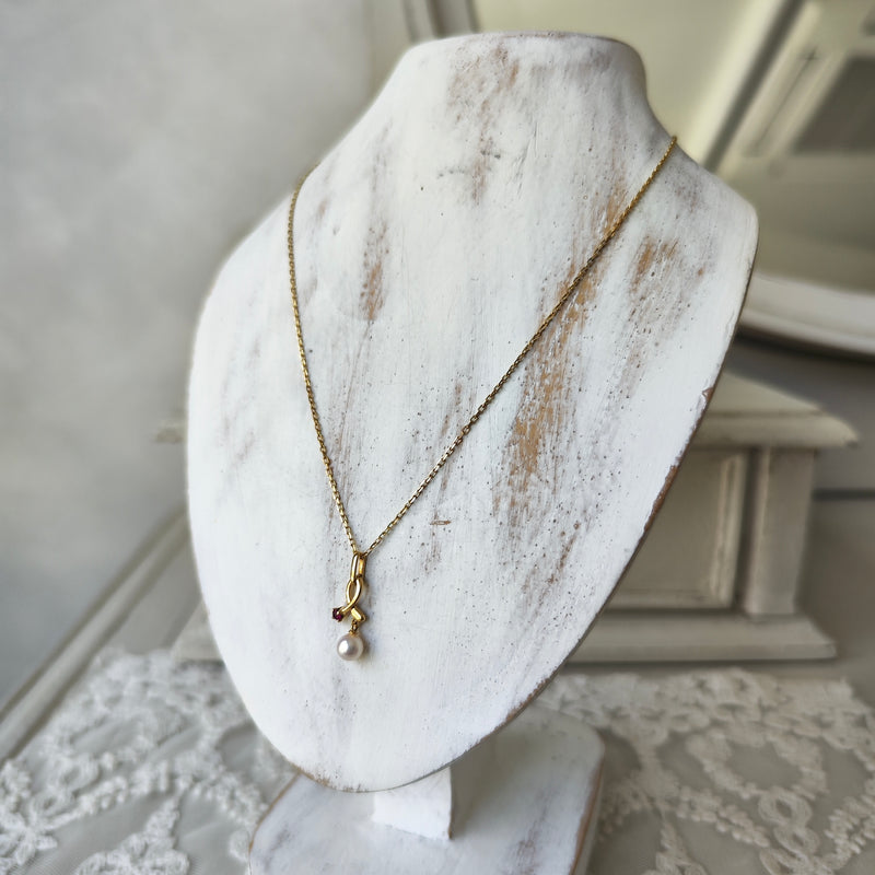 MIKIMOTO ミキモト あこや真珠 天然ルビー ネックレス