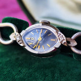 【OH済み 14金無垢時計】OMEGA オメガ 黒文字盤 ダイヤモンドベゼル カクテルウォッチ