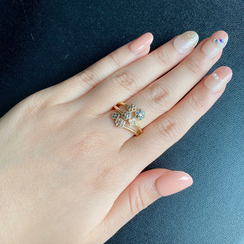 天然アレキサンドライト 天然ローズカットダイヤモンド リング