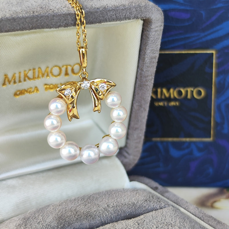 MIKIMOTO ミキモト あこや真珠 天然ダイヤモンド ネックレス – Mico宝飾店