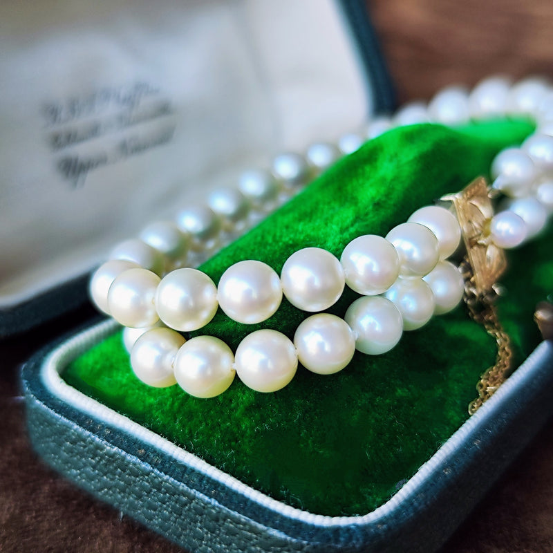 MIKIMOTO ミキモト あこや真珠 2連 ヴィンテージ ブレスレット