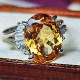 【三越百貨店】天然インペリアルトパーズ 5.37ct 天然ダイヤモンド リング
