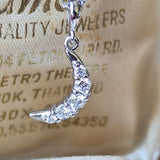 MIKIMOTO ミキモト 天然ダイヤモンド 三日月 ネックレス 18金WG