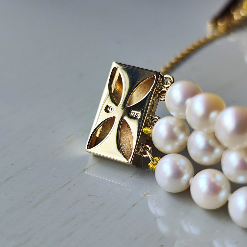 MIKIMOTO ミキモト あこや真珠 3連ブレスレット
