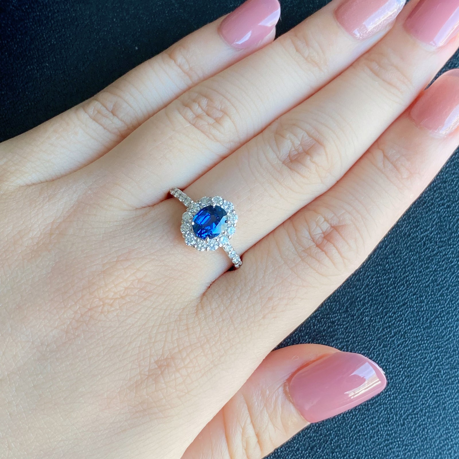 非加熱 コーンフラワー】天然サファイア 天然ダイヤモンド リング