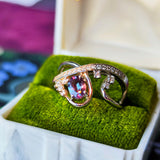 天然アレキサンドライト 0.41ct 天然ダイヤモンド リング