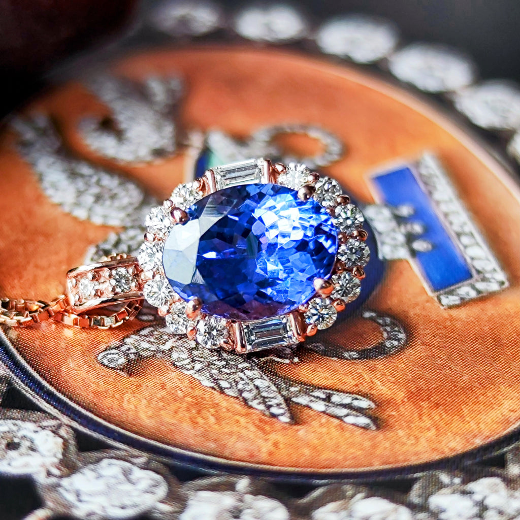 天然タンザナイト 2.34ct 天然ダイヤモンド ネックレス