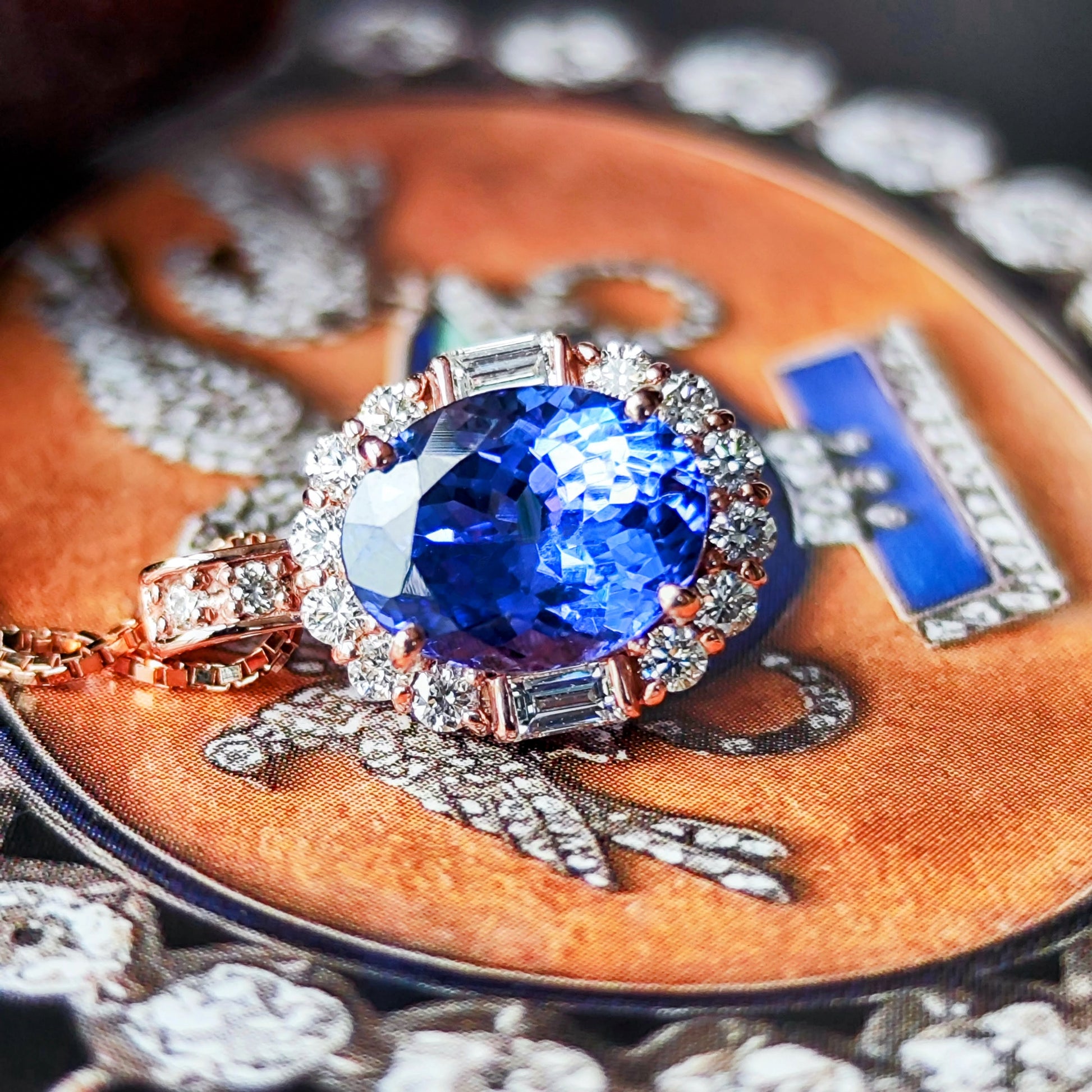 天然タンザナイト 2.34ct 天然ダイヤモンド ネックレス