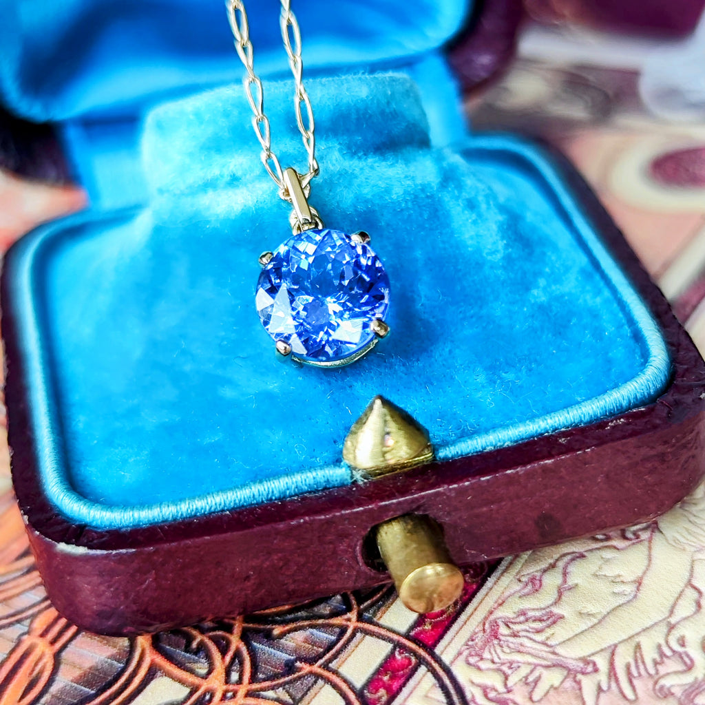 天然タンザナイト 1.67ct 天然ダイヤモンド 18金ネックレス