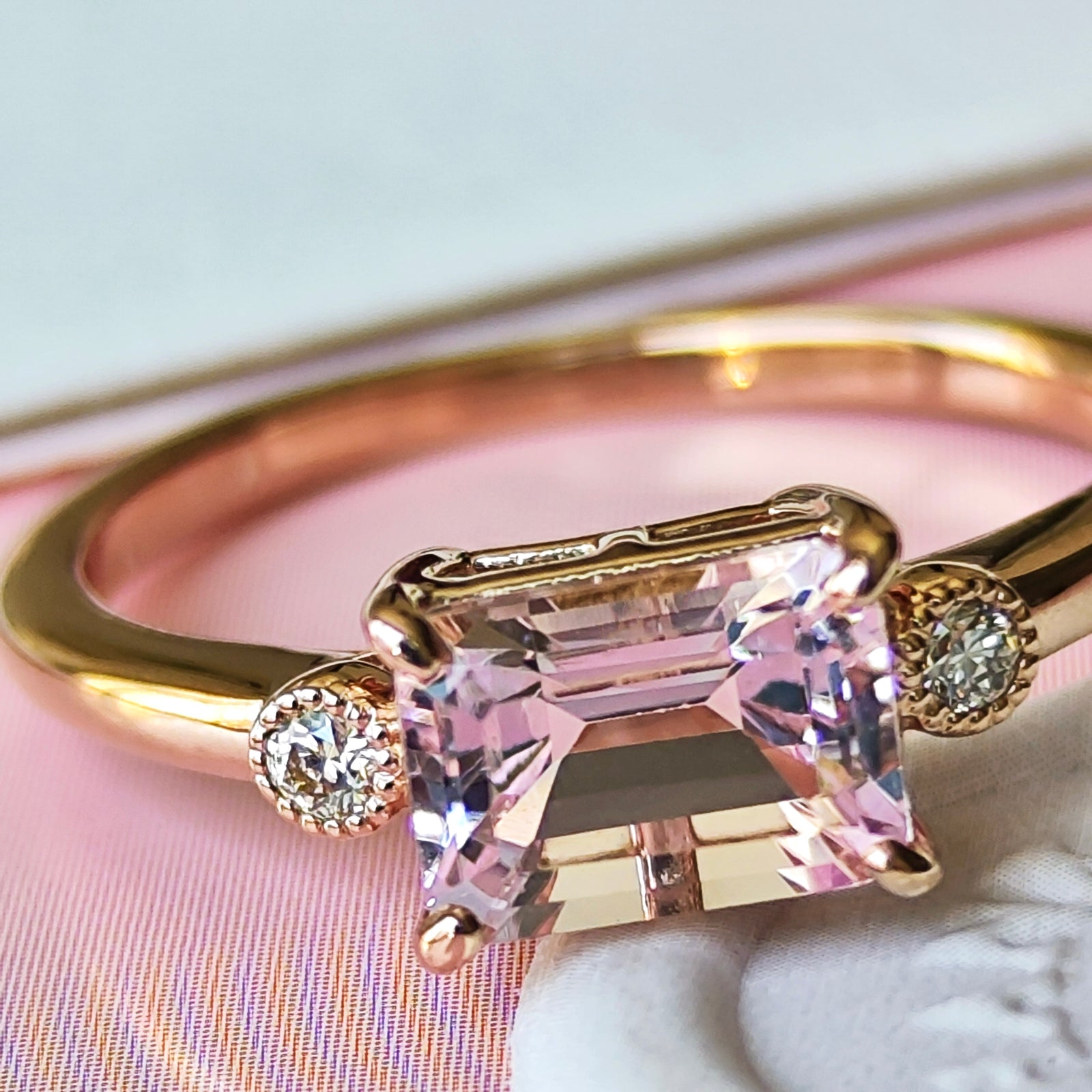 天然モルガナイト 天然ダイヤモンド リング – Mico宝飾店