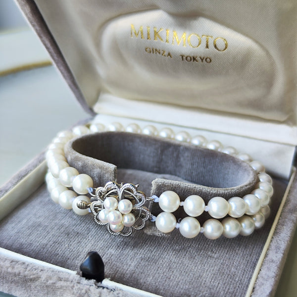 MIKIMOTO ミキモト あこや真珠 2連ブレスレット