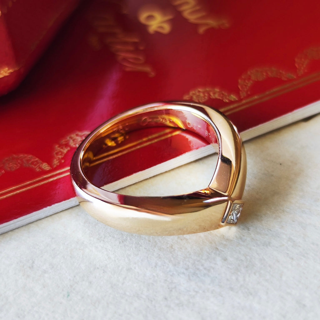 Cartier カルティエ トリアンドル ダイヤモンド 18金PG 52