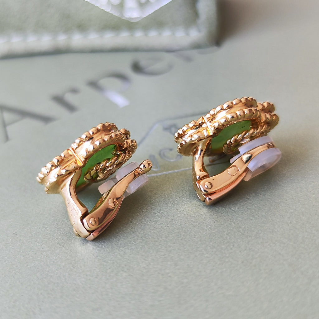 Van Cleef & Arpels ヴァンクリーフ&アーペル ヴィンテージアルハンブラ 翡翠 イヤリング