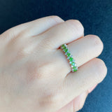 天然デマントイドガーネット 天然ダイヤモンド プラチナリング