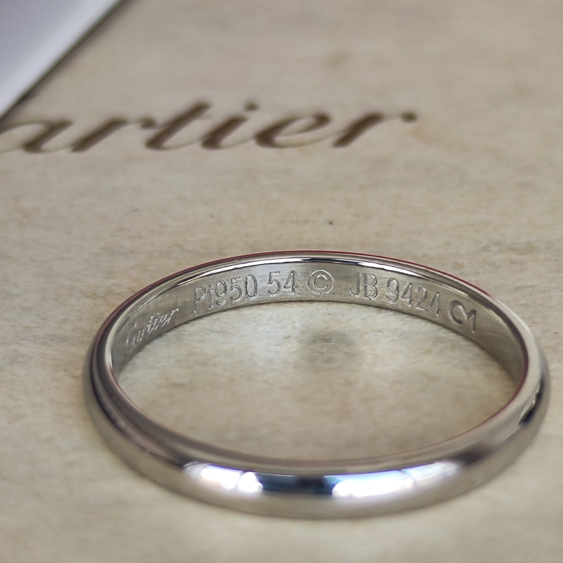 Cartier カルティエ バンドリング プラチナ 54