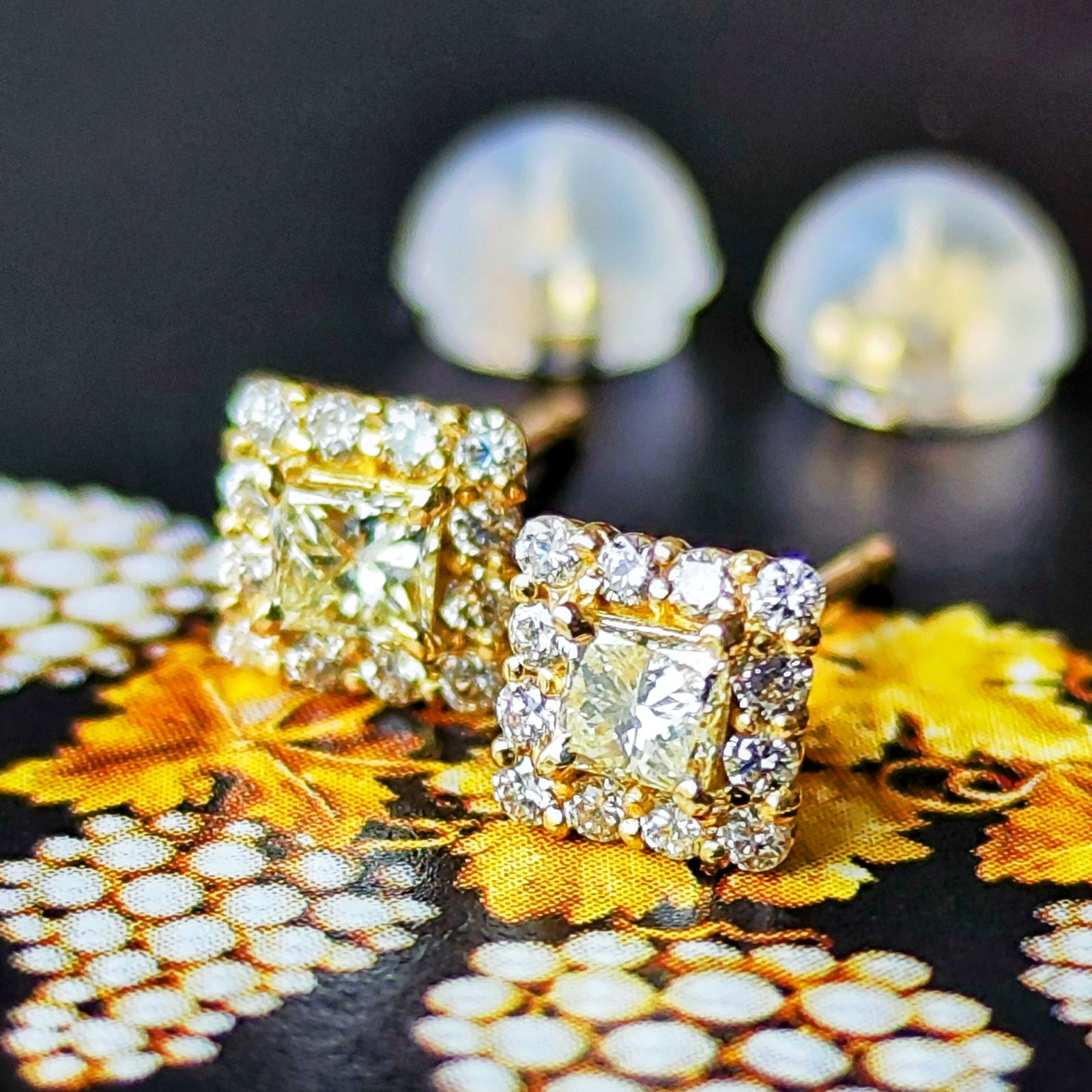 天然ダイヤモンド プリンセスカット 18金ピアス – Mico宝飾店