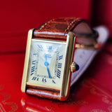 Cartier カルティエ マストタンク クォーツ 純正ベルト 純正尾錠