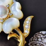 MIKIMOTO ミキモト シェル あこや真珠 ダイヤモンド ブローチ ペンダントトップ