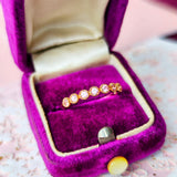 天然パパラチアサファイア ハーフエタニィリング